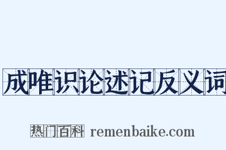 成唯识论述记反义词是什么意思的图片
